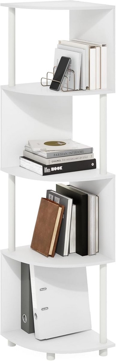 Hoekplank Boekenkast - Drielaagse rekken - Ruimte Benutten - Zigzag Ontwerp - 147 cm Hoog