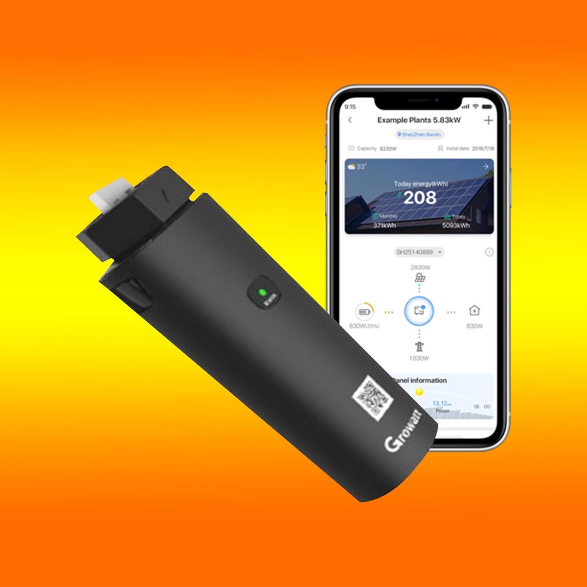 Netwerk Adapter - Wifi Dongle - Omvormer Monitoren - Plug and Play - 50m Bereik - Zwart