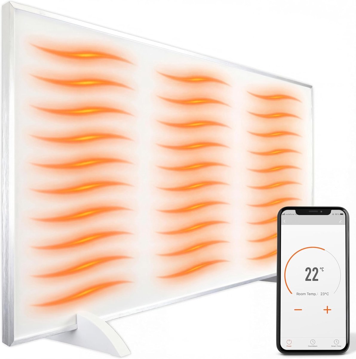 Infrarood Paneel - Verwarming Paneel - Comfortabele Warmte - App Bediening - 450W - Wit