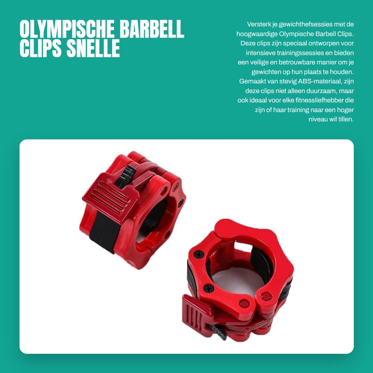 Dailygoods- Barbell Clips Quick Release - Barbell Klemmen - Gewichtheffen - Professionele Training - Set van 2 - Duurzaam ABS - Gewichtheffers