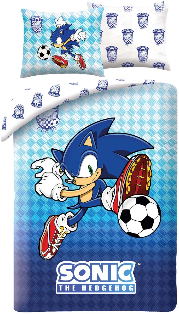Sonic Dekbedovertrek voetbal 140 x 200 cm
