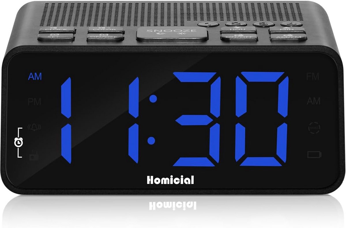 Digitale Wekker Radio - AM FM - Wakker Worden - Gekleurde Indicatoren - 1.4 Inch - Multi-Kleur