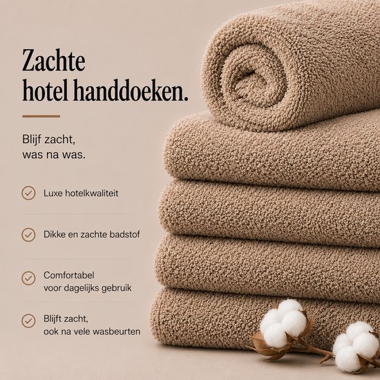 Misstowels.nl - Serviette - Serviette de qualité hôtelière - Marron châtain - 50x100 - 8+4 Bundle