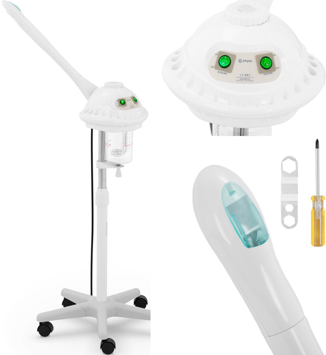 Facial Steamer - 2 functies - 820 W - 1.200 ml - physa
