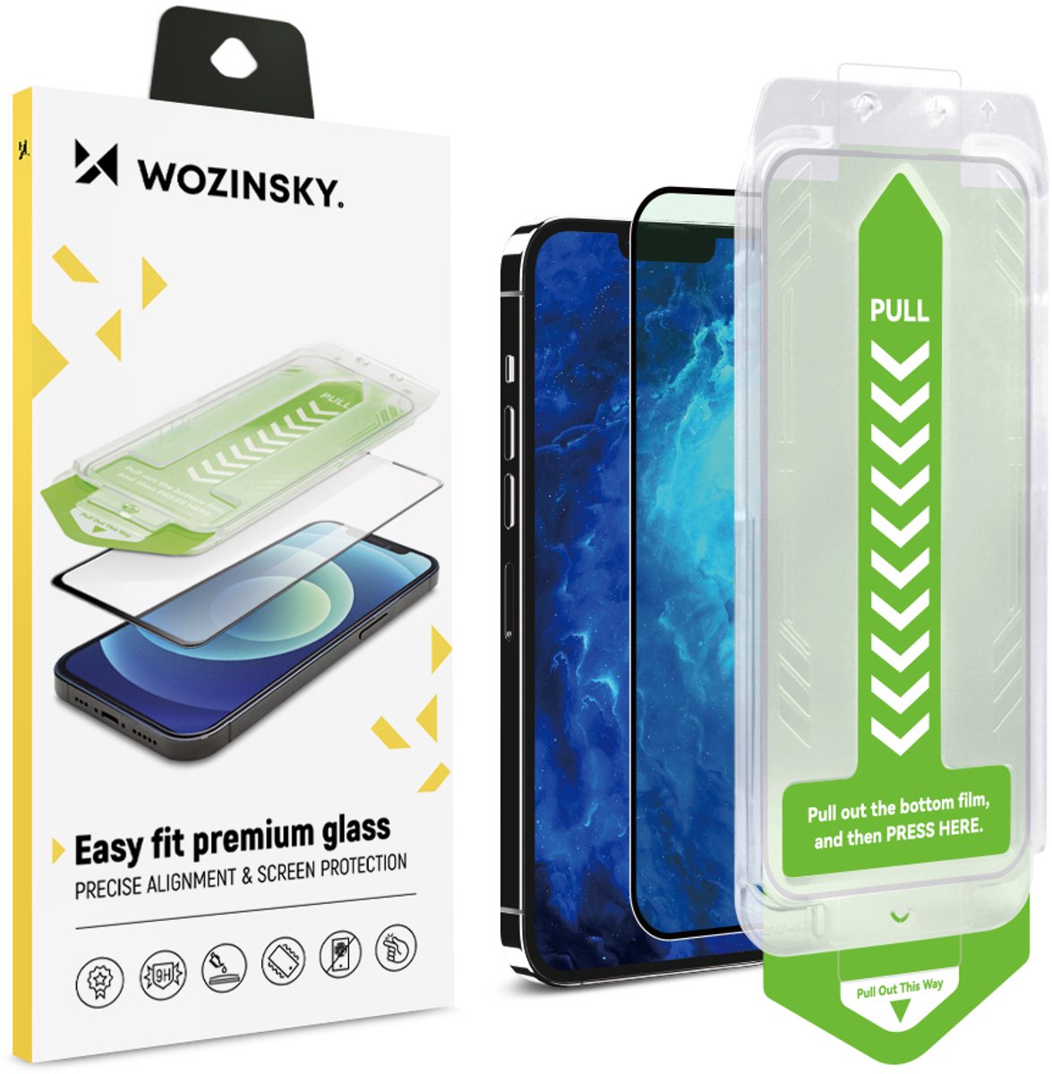 Wozinsky Premium Glass - E-reader schermbescherming - iPhone 15 Plus - Zwarte rand - 9H
