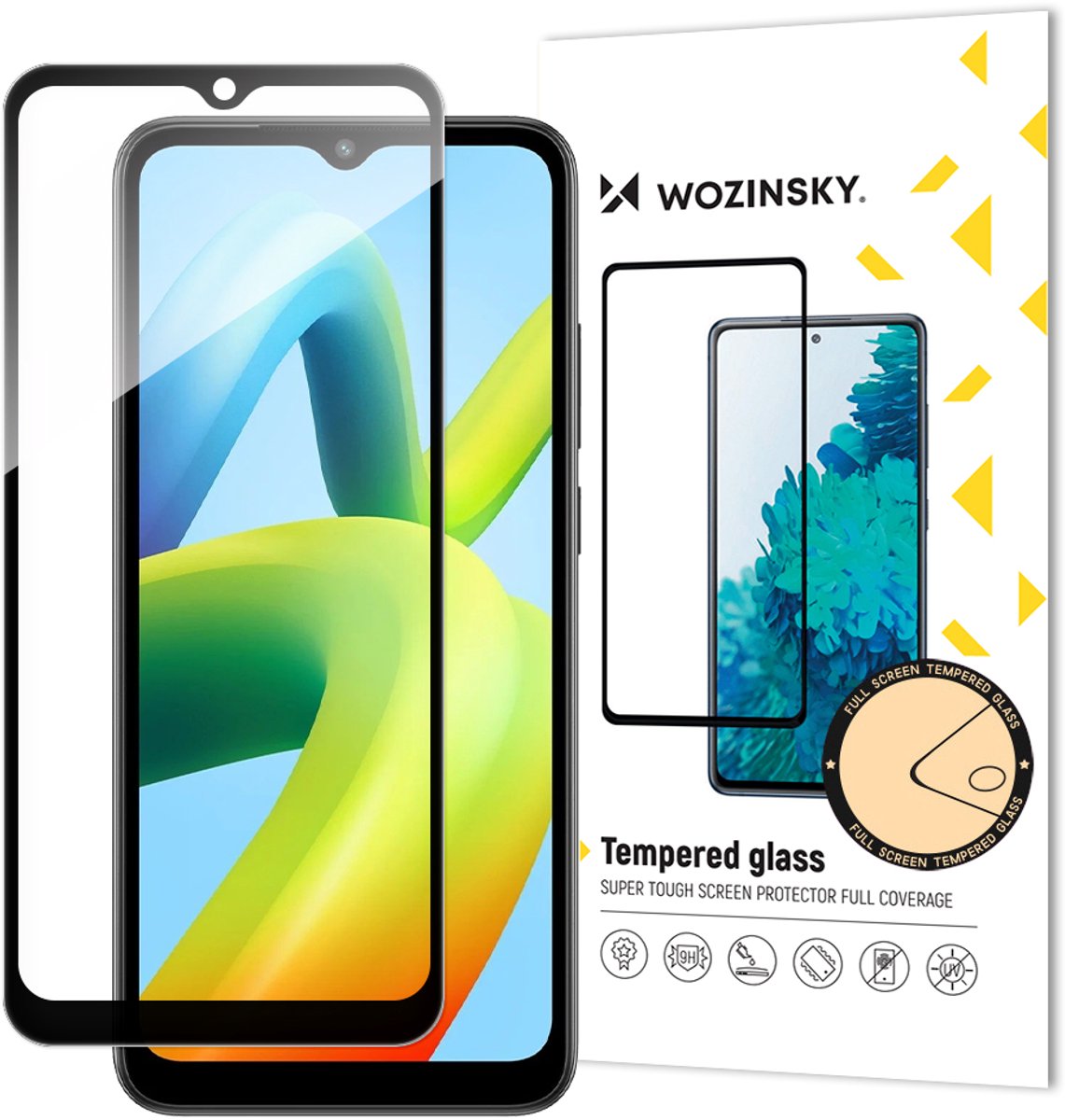 Wozinsky Full Glue - Gehard Glas Screenprotector - Xiaomi Redmi A1+ - Zwarte Rand