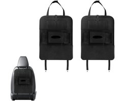 2 stuks - Opbergtas voor de achterkant van de autostoel - Vilten opbergtas voor de achterkant van de autostoel - Beschermhoes voor de achterkant van de autostoel - Accessoire voor roadtrips in SUV's, campers en vrachtwagens (zwart)