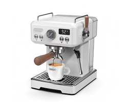 HiBREW H10 Plus Espressomachine – 20 Bar – Semi-automatische - Dubbele Temperatuurregeling (PID+NTC) – Flow & Temperatuur Instelbaar – Cold Brew (25°C) – Stoompijp – 1,8L Watertank – 1230W - Wit