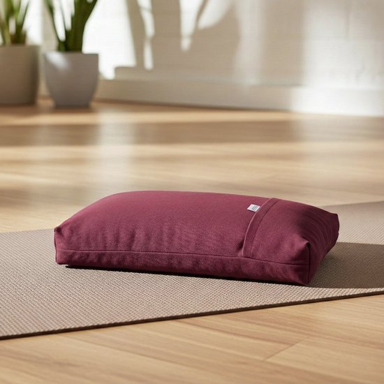 TriYoga kussen - klein Dinkelspelz/bordeaux Meditatiekussen YOGISTAR van Merkloos — afbeelding 2