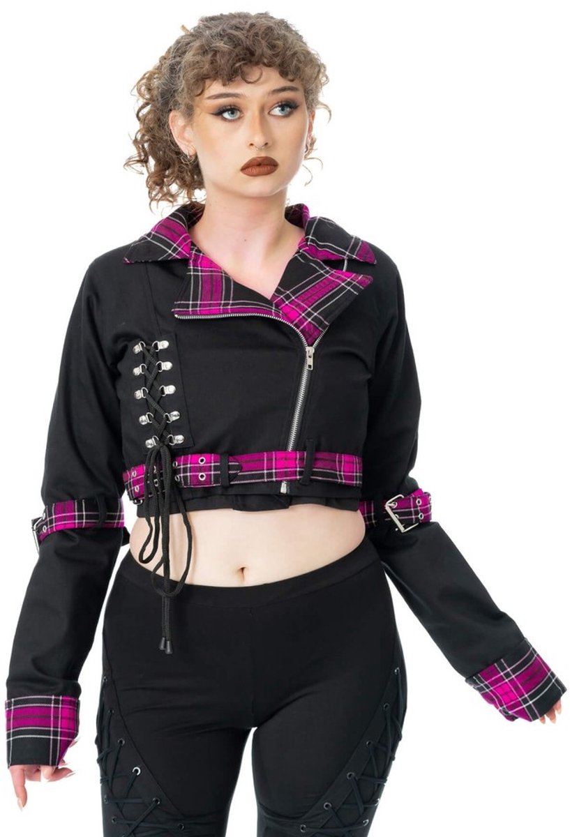 Heartless - Hexbourne Jacket - XL - Zwart/Roze