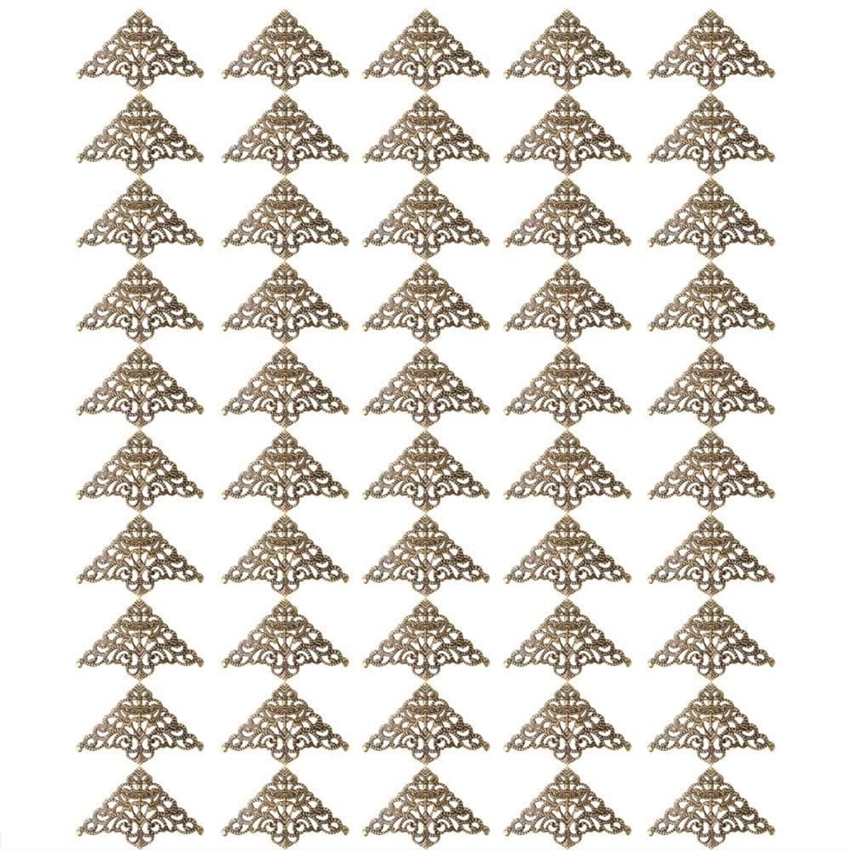 Dailygoods- Hoekbeschermers Vintage - 50 Stuks - Antiek Brons - Meubelbescherming - Decoratie - Multifunctioneel Gebruik - Hoekbeschermer