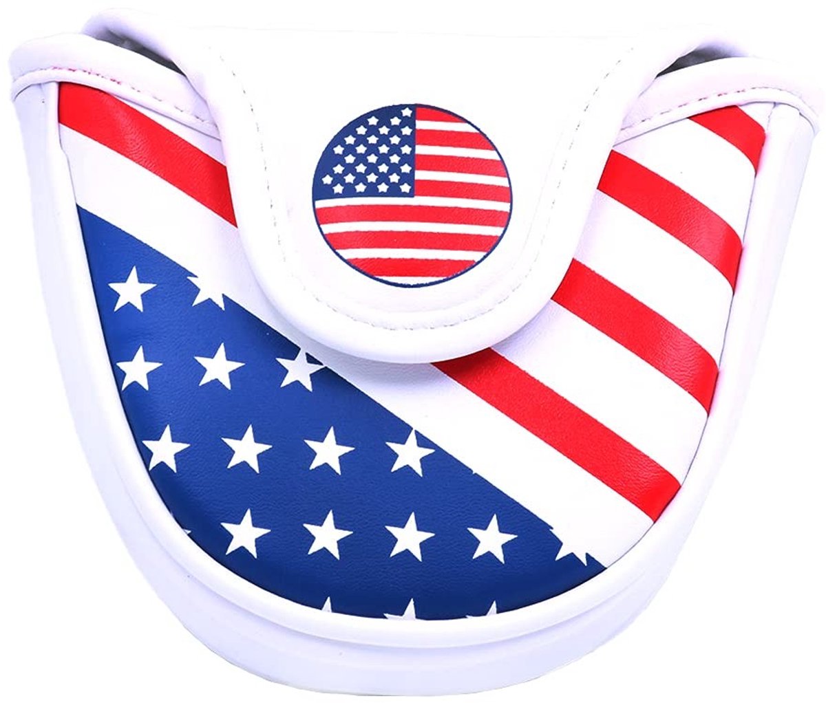 Dailygoods- Putter Cover Magnetische Sluiting - Mallet Putter - USA Vlag Patroon - Waterdicht - Synthetisch Leer - 360° Bescherming - Headcover