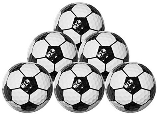 Golfballen Set - Sportballen - Sporten Buiten - Voetbal Design - 6 Stuks - Multicolor — afbeelding 4
