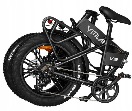 VITILAN V3 2.0 Opvouwbare Elektrische Fiets - 48V 13Ah Accu,20"x4.0" Vetbanden, 7-Speed Shimano - Grijs — afbeelding 4
