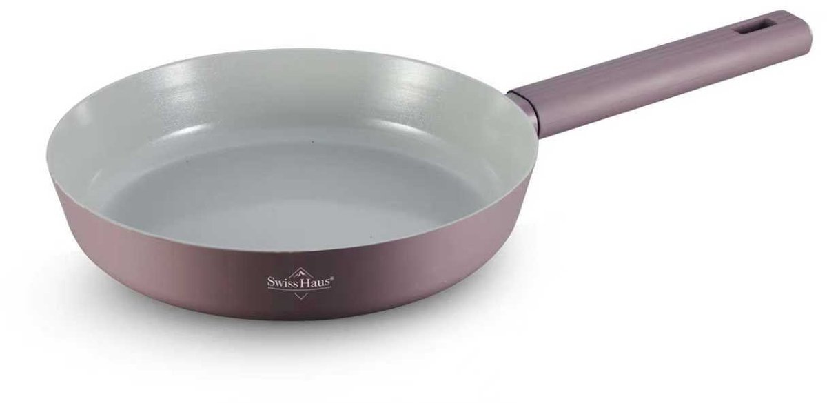 Swiss Haus® SCFP24T Koekenpan Inductie - Ø 24 cm - PFAS Vrij Bakpan - Pan Met Sapphire™ Anti-aanbak - Koekenpannen Voor Alle Warmtebronnen - Paars