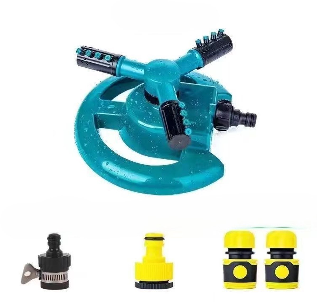 Gazonsproeier 360 Graden Roterende - Automatische 3-Arm-Sproeier - gazonsproeiers voor de tuin - voor tuinslang - grote dekkende watersproeiers voor tuinplanten, gazonirrigatie- Voor Irrigatiesystemen - Voor Gazon, Planten, Bloemen en Groenten