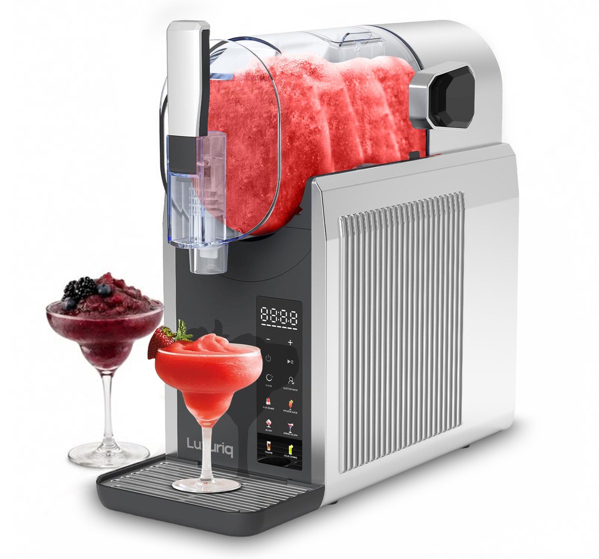 Luxuriq Slush Puppy Maker - Slush Puppy Machine - Milkshake machine - 7 Programma’s - 2 Liter - Zelfreinigingsfunctie - Slushi, Granita, Frappé, Milkshakes en Meer