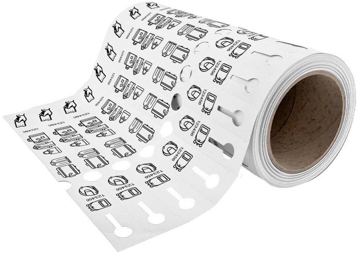 CombiCraft kunststof bagagelabels 250x25mm op rol wit - per 500 labels