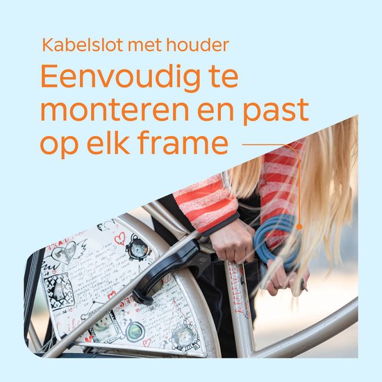 AXA Resolute 8/120 - Kabelslot - Slot voor Fietsen - Gebruiksvriendelijk - 120 cm lang - Diameter 8 mm - Donker blauw van AXA — afbeelding 4