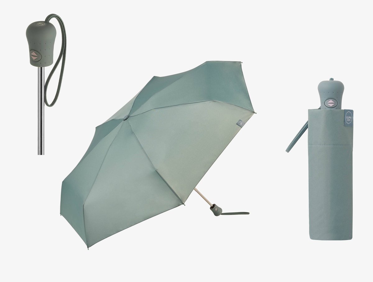 Clima Bisetti Luxe Mini Opvouwbare Paraplu & Parasol – Lichtgroen/Saliegroen