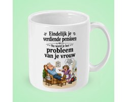 Pensioen Mok Man – Pensioen Cadeau Man - Grappige Pensioenmok met Illustratie –