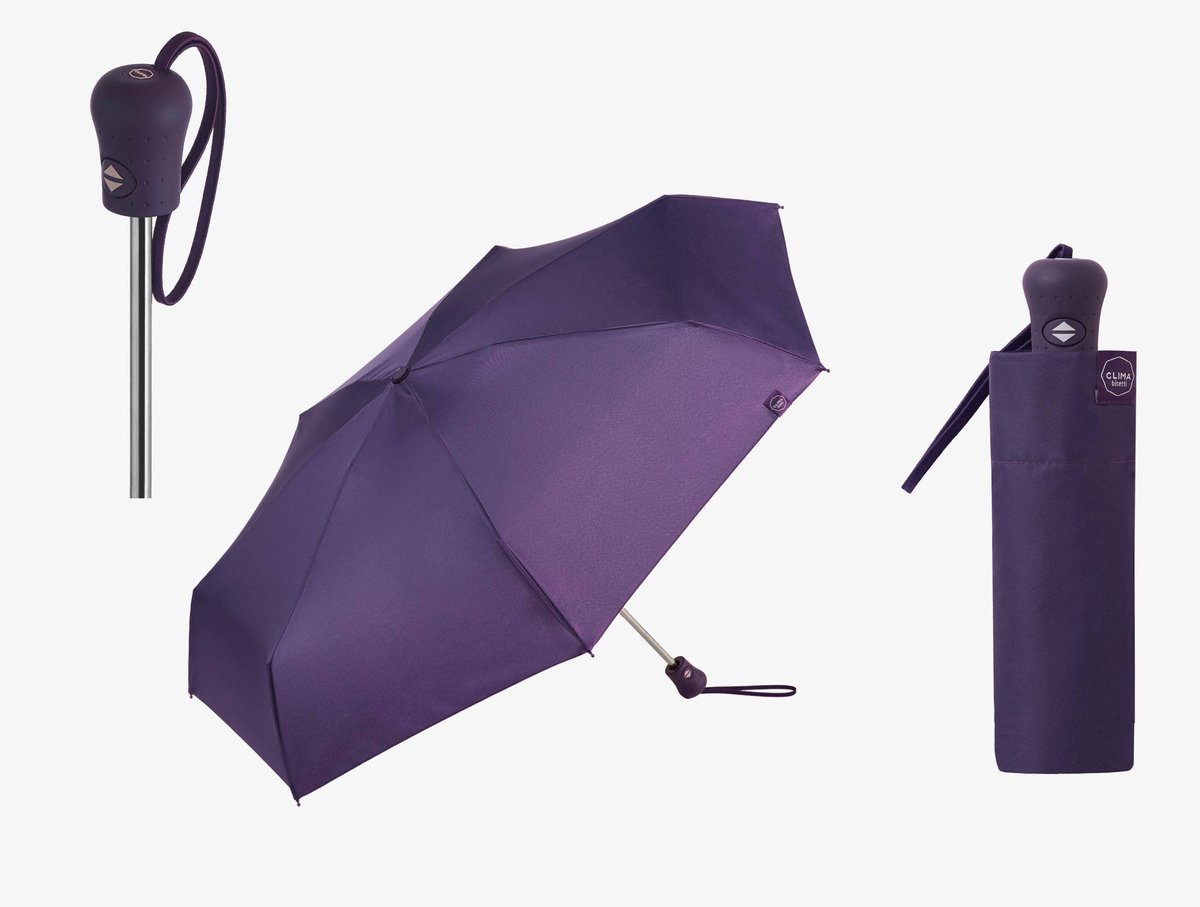 Clima Bisetti Luxe Mini Opvouwbare Paraplu & Parasol – Paars