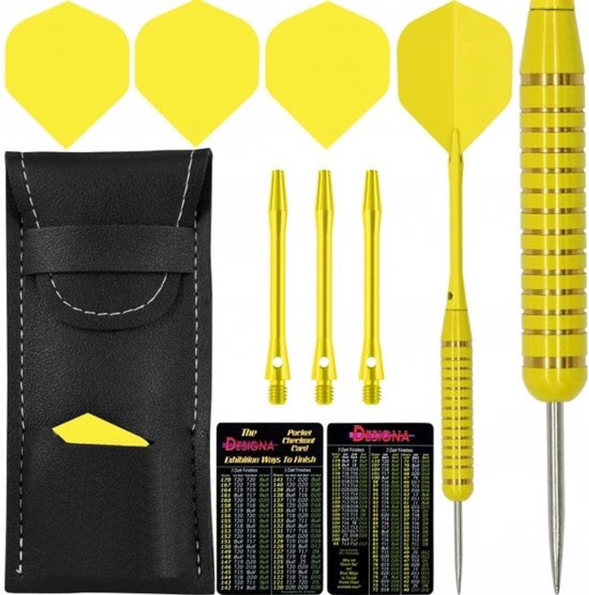 Designa Serpent Darts - Steel Tip Coloured Brass - Yellow Weight: 21g
