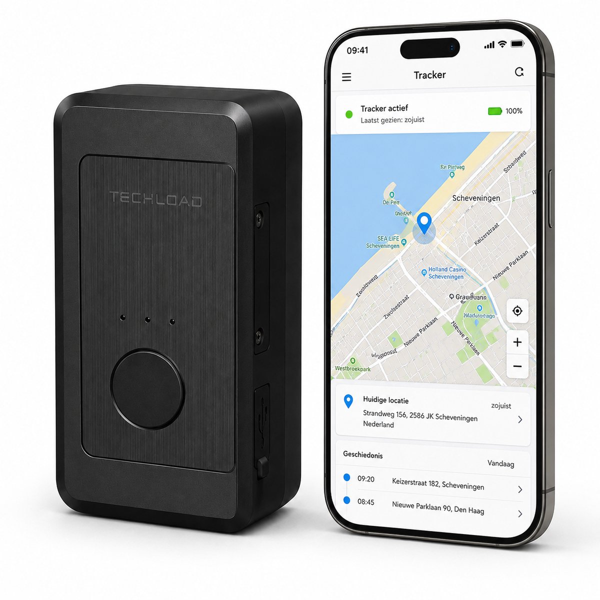 Techload GPS Tracker Auto 4G - Sterke Magneet - Realtime App - Inclusief SIM