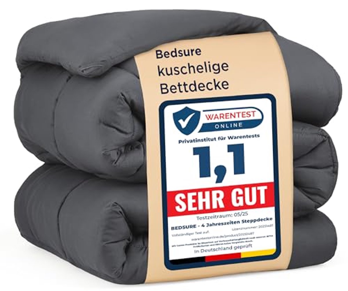 Dekbed - Vier seizoenen deken - Alle seizoenen slapen - Hypoallergeen - 135 x 200 cm - Grijs