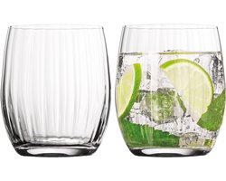 VacuVin Waterglazen Set - Tumbler Glazen - Drinkglazen - Ribbel Glazen - Set van 2 stuks - 30 cl - Kristalglas - Vaatwasserbestendig