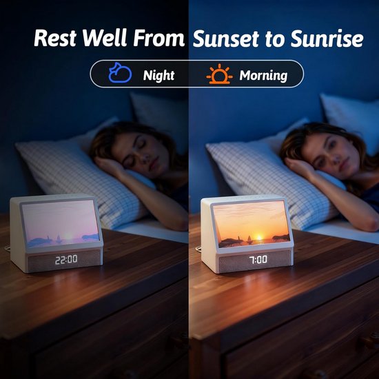 Daglichtwekker Sfeerverlichting - Wake Up Lamp - Rustig Wakker Worden - Simuleert Zonsopgang - 15 Pond - Wit — afbeelding 3