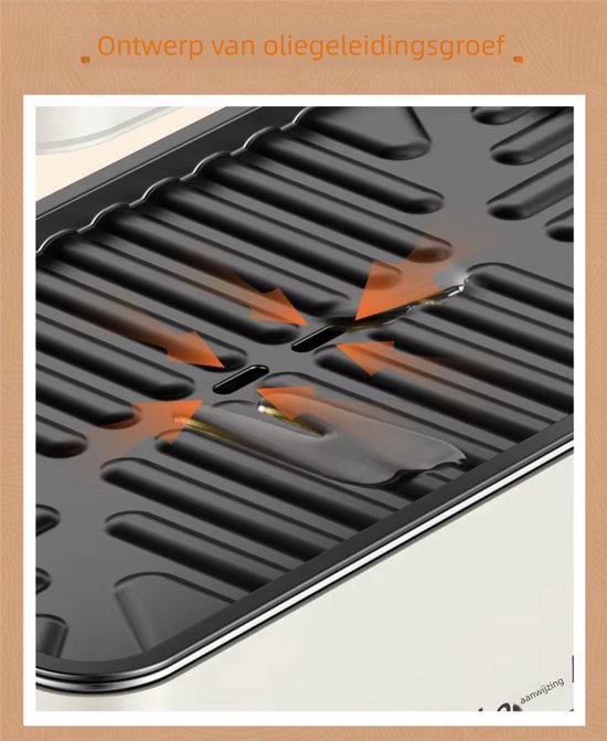 Elektrische Grillplaat - Keukenapparaat - Verstelbare Temperatuur - Verre Infrarood Verwarming - Anti-Aanbaklaag - Rookloze BBQ Grill, Vouwbaar - Geschikt voor Thuisgebruik & Buiten Kamperen — afbeelding 3