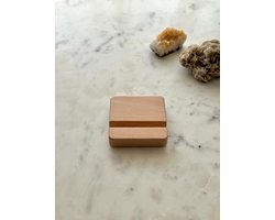 Houten telefoonhouder - telefoonhouder bureau - telefoon standaard - tablet standaard – Scandinavisch - Naturel kleur - houten tablethouder - telefoon houder - telefoonstandaard - telefoon houder bureau - Hoogwaardige kwaliteit