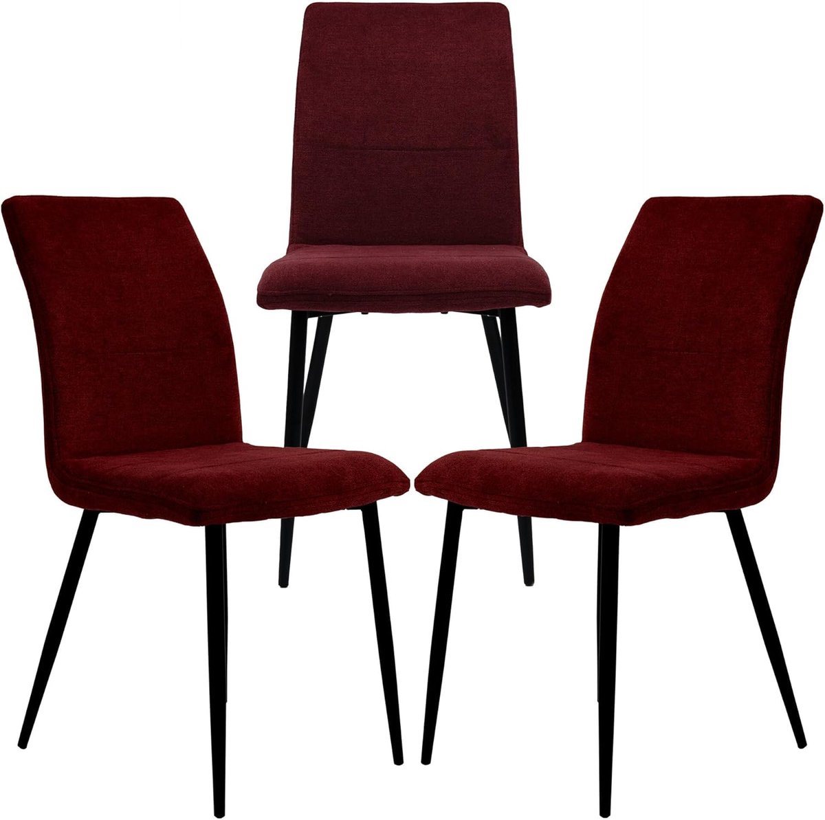 Eetkamerstoelen Stoffen - Keukenstoelen Design - Comfortabel Zitten - Gebogen Rugleuning -