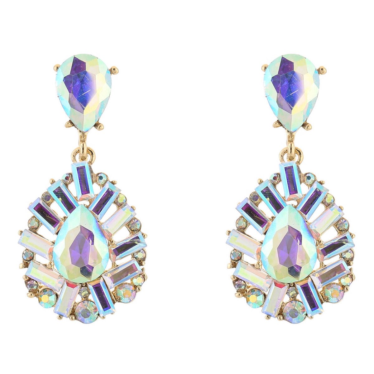 Michelle Bijou Oorbellen Crystal Party Rose goud multi
