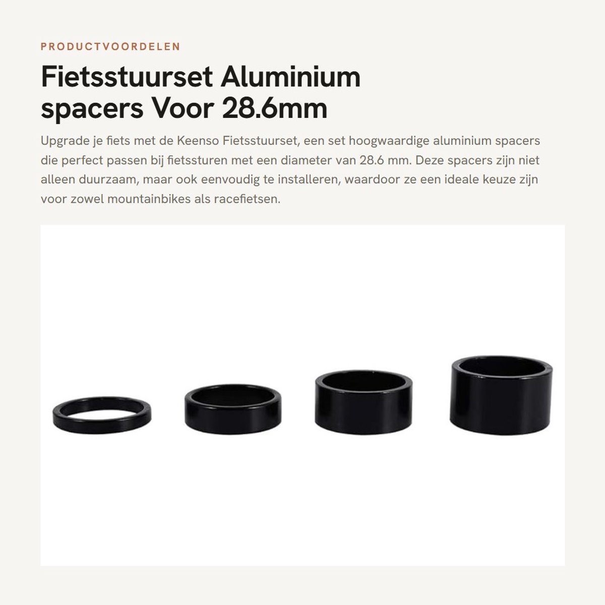 Dailygoody - Fietsstuurset - Aluminium spacers - Voor 28.6mm fietsstuur - 5mm 10mm 15mm 20mm - Verstelbare spacers - Geschikt voor mountainbike - Alum