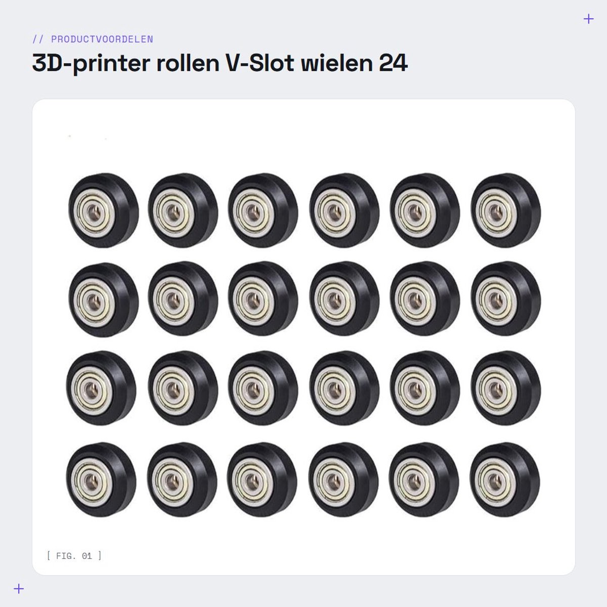 Dailygoods- 3D-printer Wielen 24 Stuks - V-Slot Rollen - POM Wiel - Compatibel met Creality Ender 3 - Duurzaam - Lichtgewicht - 3D-printer Onderdelen