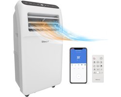 Daity Draagbare Wi-Fi Smart Airconditioner 12.000 BTU – Milieuvriendelijk R290-koelmiddel – 3,5 kW – Vier-in-één functie (koelen, verwarmen, luchttoevoer, ontvochtigen) – Wit