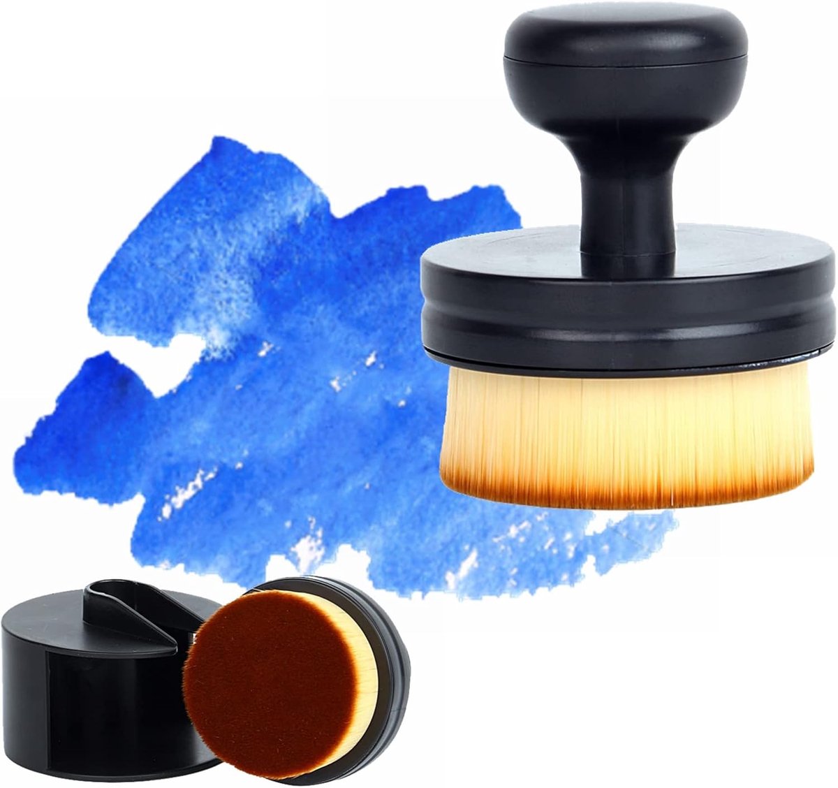 Ronde Inkt Borstel - Mengtool Hobby - Kaarten Maken - Ergonomisch Handvat - 6 cm - Zwart