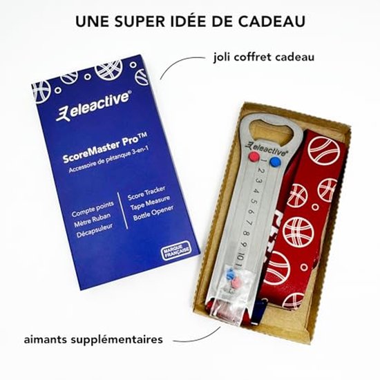 Score teller - Spel accessoire - Jeu de boules spelen - Met flesopener - 60 cm schaal - Grijs — afbeelding 5