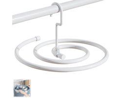 Spiraalvormig droogrek - opvouwbaar opbergrek voor beddengoed - geschikt voor het drogen van dekbedden, lakens, handdoeken en gordijnen - wit - diameter 41,8 cm - buisdikte 1,2 cm - buislengte 2,2 m