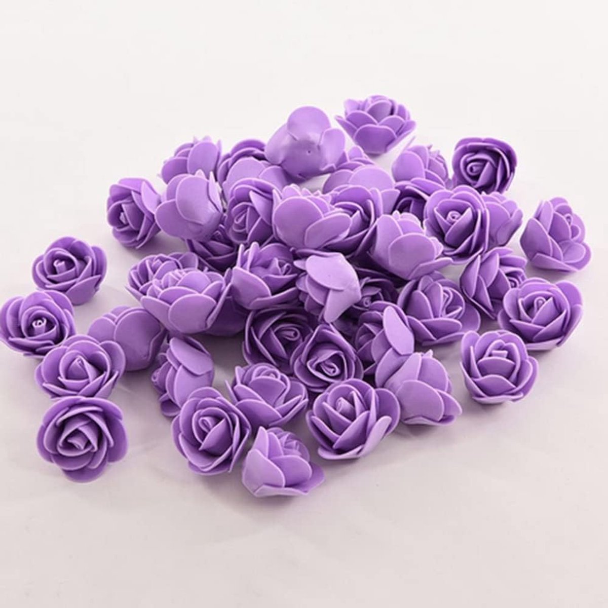 Nep Rozen Hoofden - Kunstbloemen Schuim - Knutselen Decoratie - Zacht Duurzaam Materiaal - 100 Stuks 3.5cm - Paars