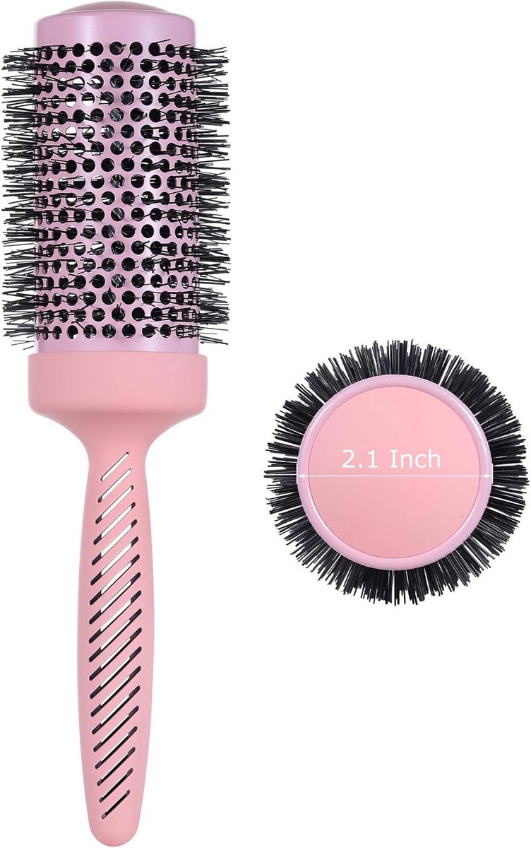 Keramische Krulborstel - Stylingborstel Föhnborstel - Haar Stylen - Sneldrogend Anti-klit - 7cm Diameter - Roze