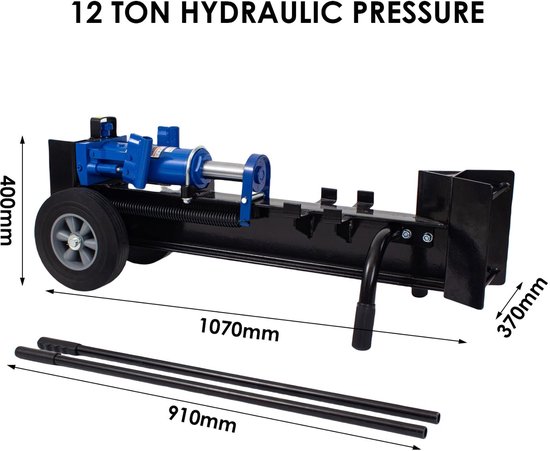Krachtige Hydraulische Houtkliever 12 Ton met Wielen van Merkloos	 — afbeelding 3