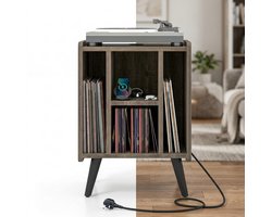 Platenspeler Meubel - LP-kast - Platenspelerkast - Draaitafelstandaard - Platenspelerstandaard - Vintage Displayplank - Bruin