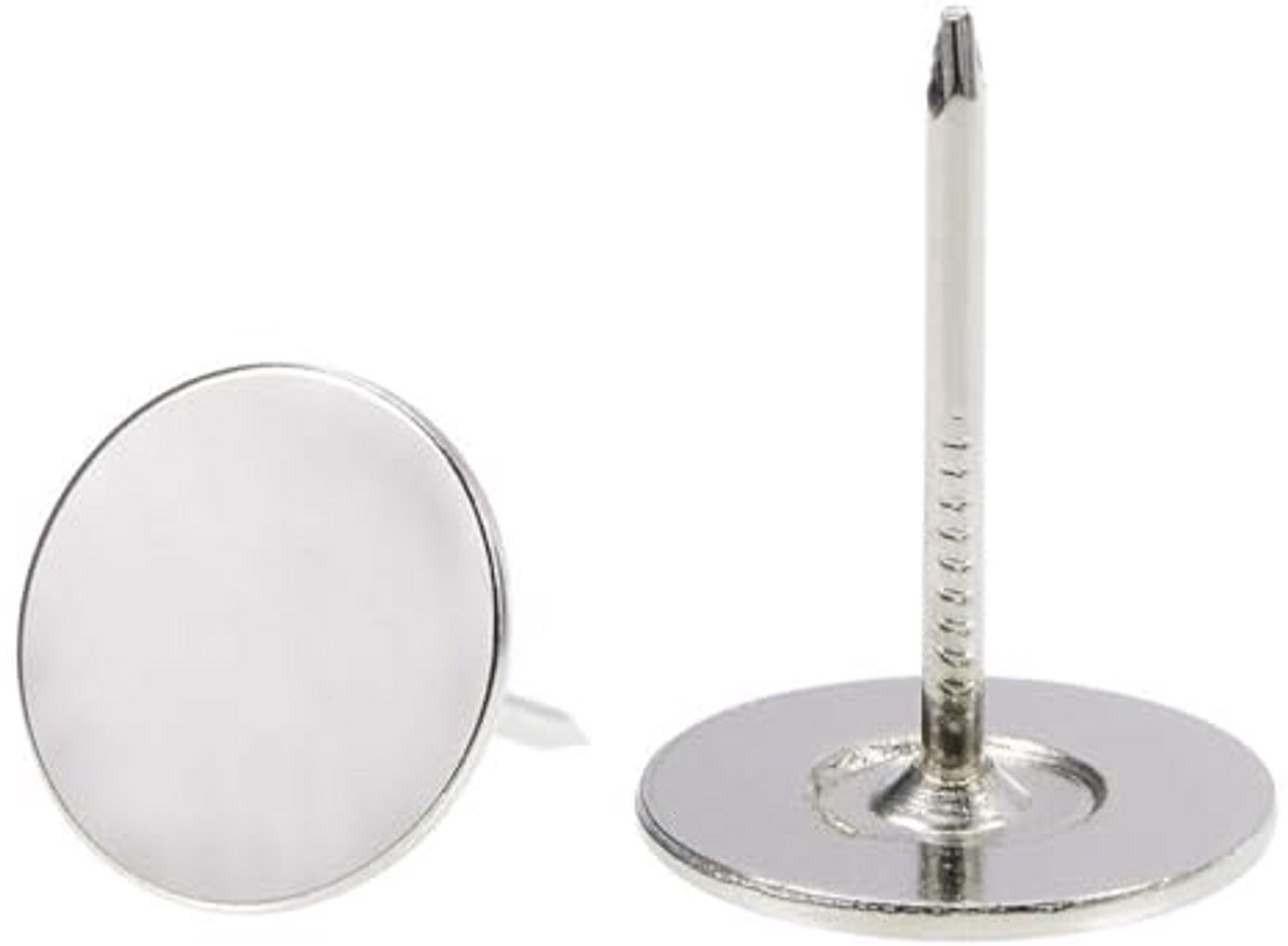 Platte Kop Spijkers - Decoratieve Duimspijkers - Muur Decoratie - Heavy Duty Metaal - 25 Stuks - Zilver