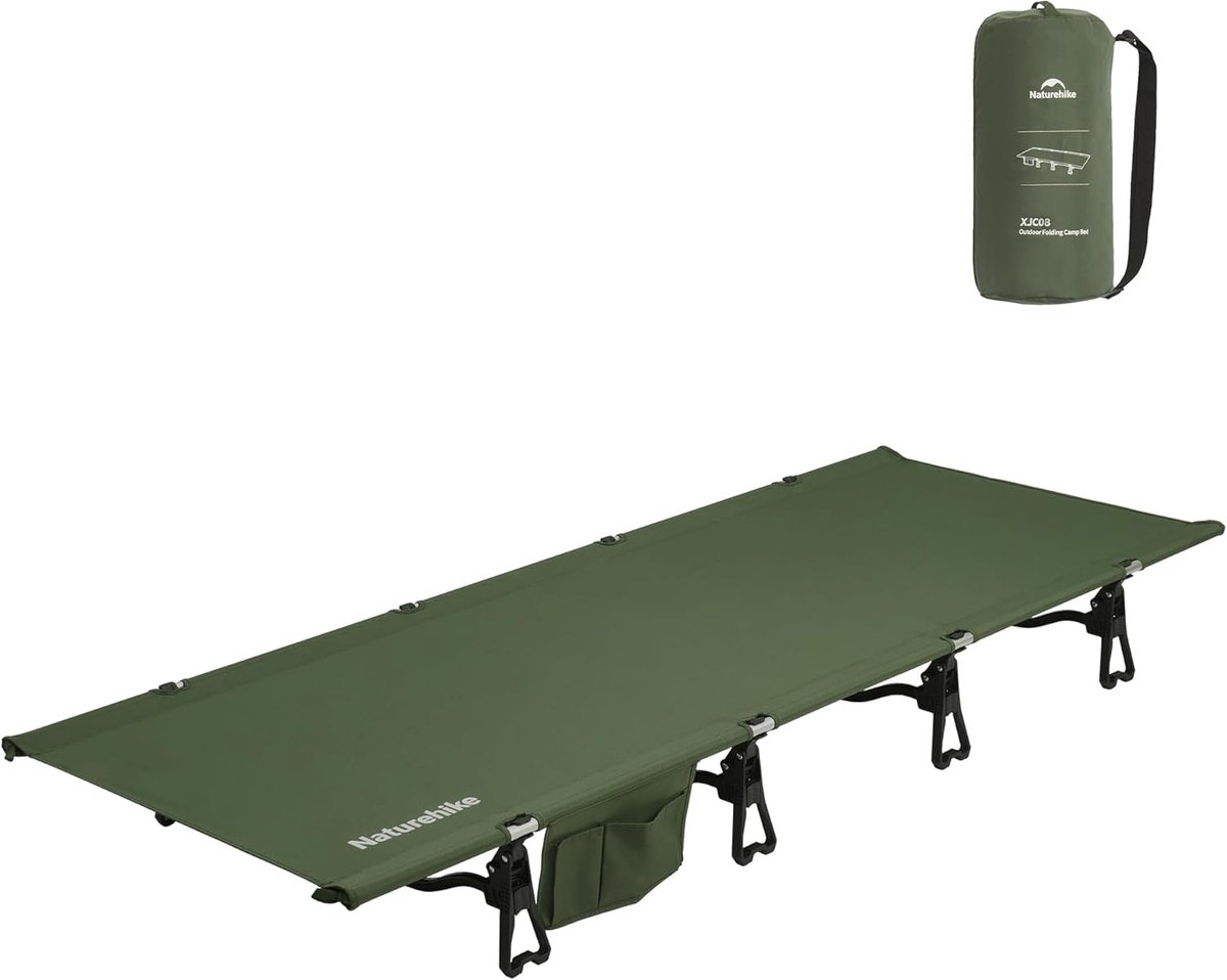 Campingbed - Veldbed Ligbed - Buiten Ontspannen - Ultralicht Aluminium Frame - 190 x 75 cm - Grijs