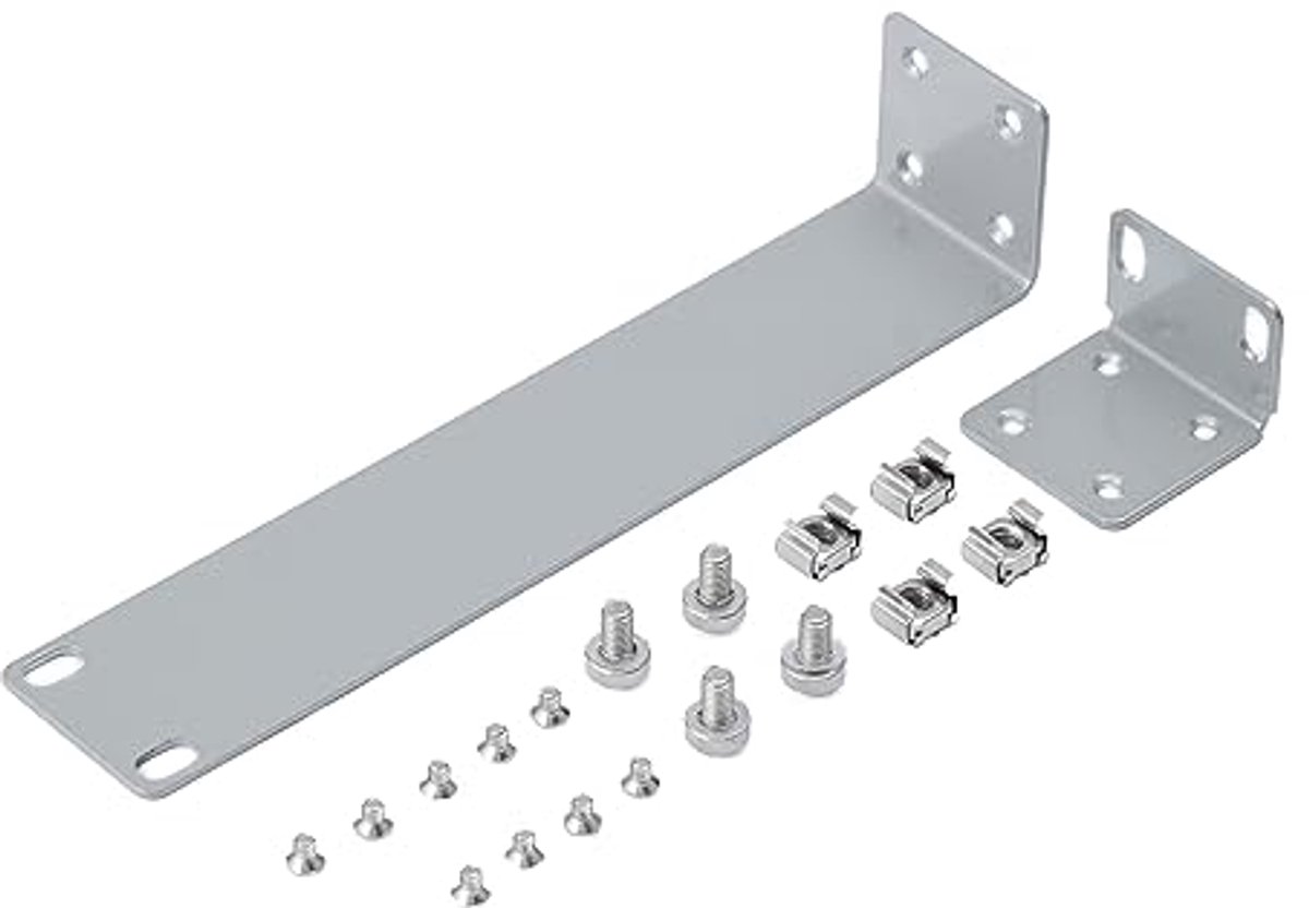 Rack Mount Kit - Server Kast Oor - Netwerk Apparatuur Monteren - Verdikt Metaal - 1U - Zilver