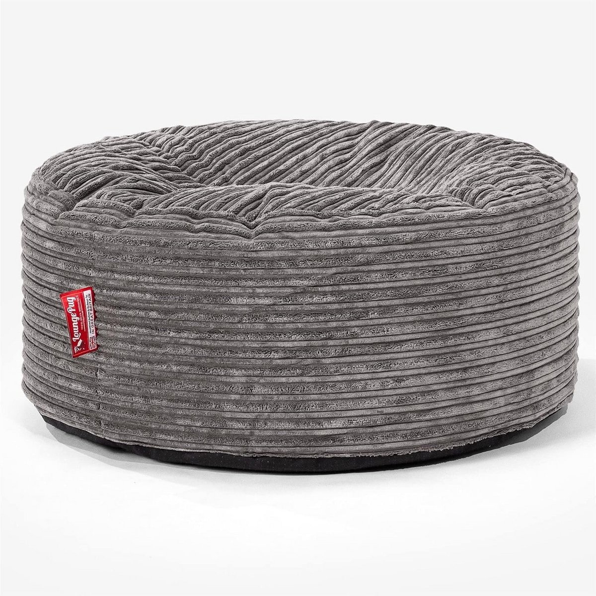 Ronde Poef - Voetenbank Ottoman - Extra Zitplaats - Kindveilige Rits - 65 cm Diameter - Grafiet Grijs
