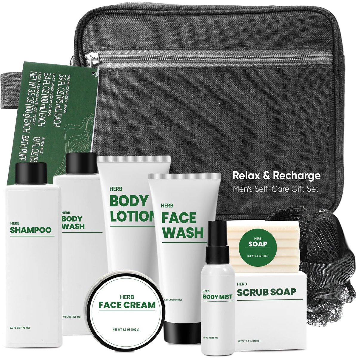 Body & Earth - Cadeau voor Man Verjaardag - Gentlemen Pack Refreshing - Cadeauset in Toilettas - Stoere Geschenkset Heren Wellness bath rituals - Cadeau Pakket voor Hem - Verwenpakket Mannen, vriend, papa, broer - vader beauty dag cadeautje voor hem